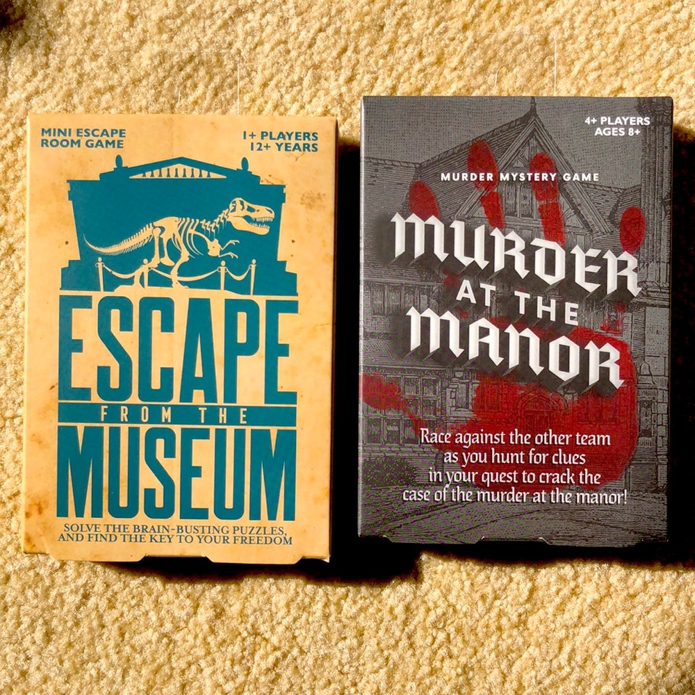 Escape From The Museum AND Murder At The Manor Games!  These are BRAND NEW!